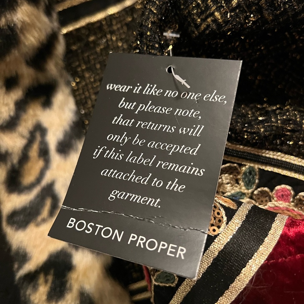 Boston Proper Leopard and Red Velvet Teddy Jacket - Picture 9 of 10